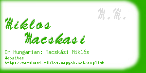 miklos macskasi business card